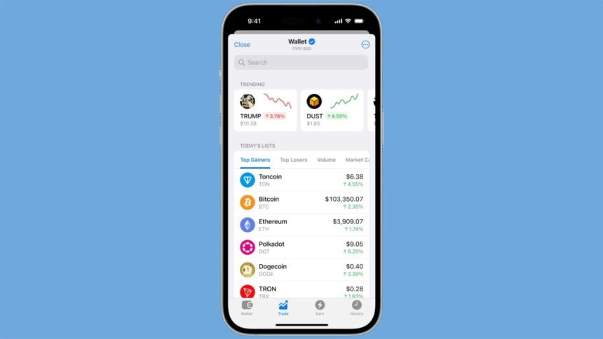 Telegram integrated Crypto wallet introduces crypto trading and yield capabilities