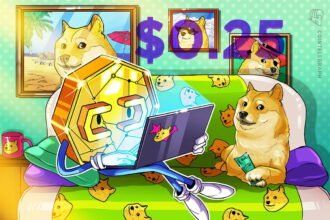 The Doge Double-Bottom pattern hints at price rebounds at $0.25