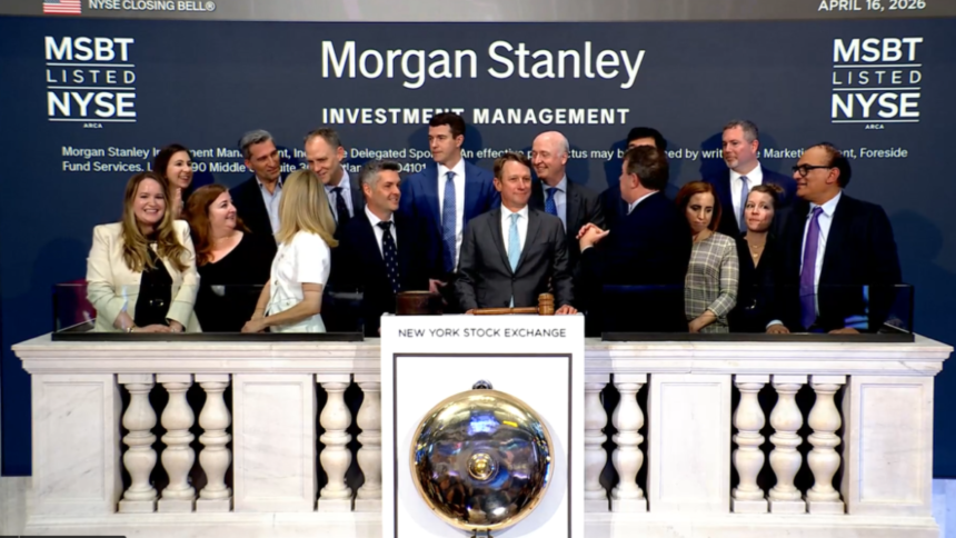 New York Stock Exchange celebrates Morgan Stanley Bitcoin ETF with bell