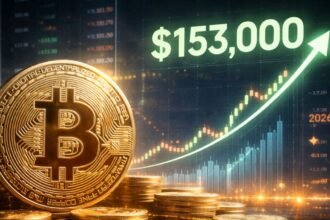 Model predicts Bitcoin high and low prices points to USD 153,000 at the end of 2026