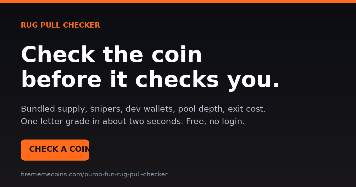 pump.fun rug pull checker share card